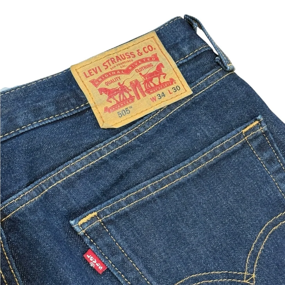 Levi’s Men’s Straight Leg Jeans Dark Wash Denim W34 L30 Zip Fly